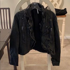 Free People Leather Motorcycle Jacket